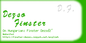 dezso finster business card